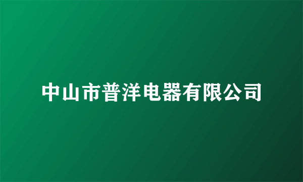 中山市普洋电器有限公司