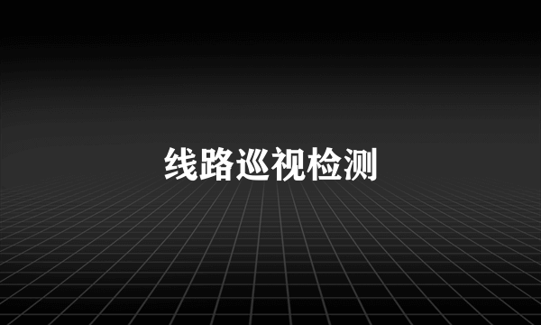 线路巡视检测