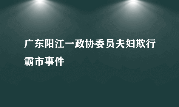 广东阳江一政协委员夫妇欺行霸市事件
