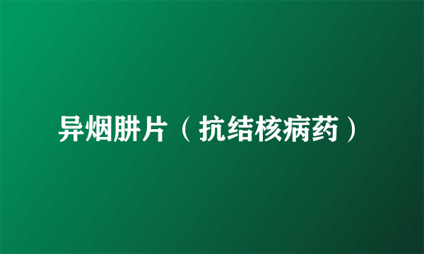 异烟肼片（抗结核病药）