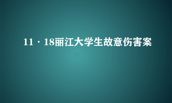 11·18丽江大学生故意伤害案