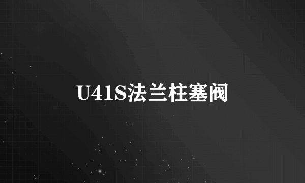 U41S法兰柱塞阀