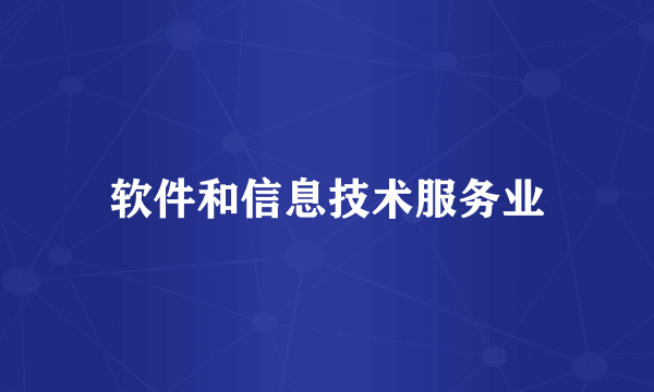 软件和信息技术服务业
