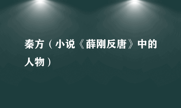 秦方（小说《薛刚反唐》中的人物）