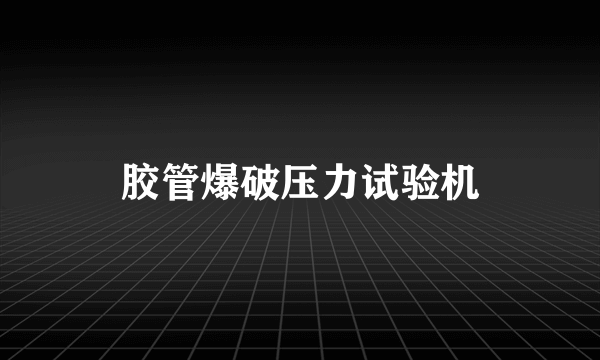 胶管爆破压力试验机