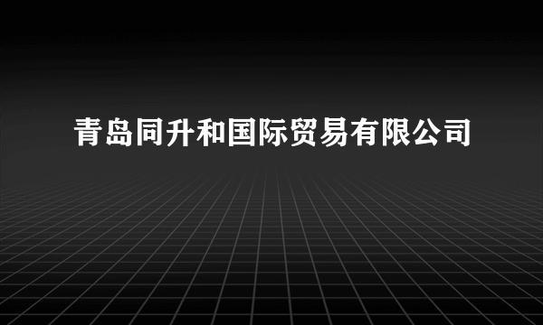 青岛同升和国际贸易有限公司