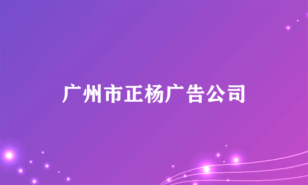 广州市正杨广告公司