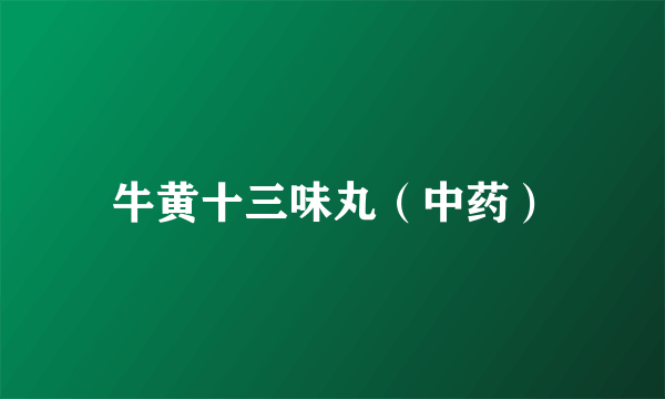 牛黄十三味丸（中药）