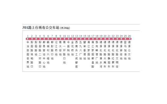 成都公交701路