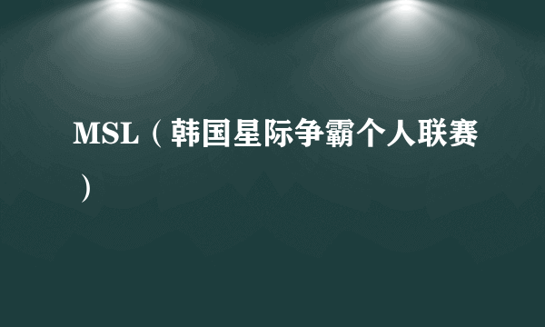 MSL（韩国星际争霸个人联赛）