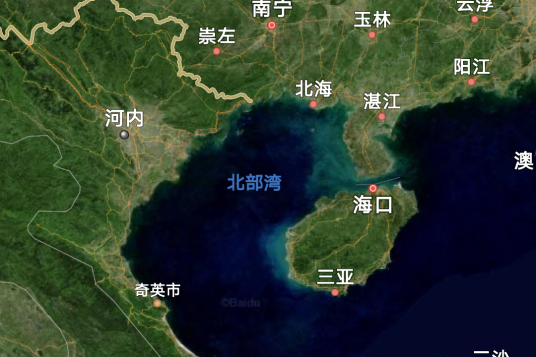 北部湾（中国南海西北部的海湾）