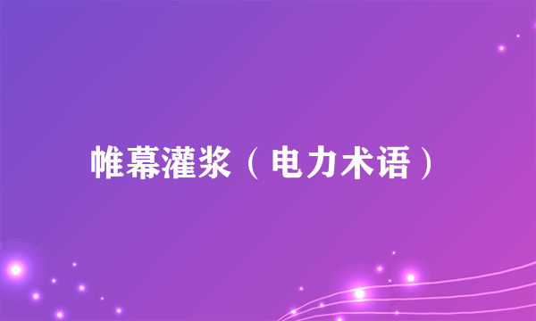 帷幕灌浆（电力术语）
