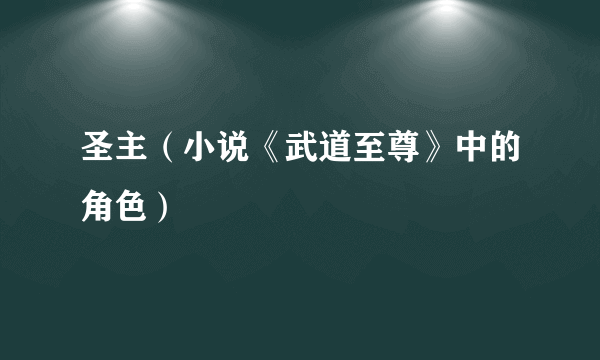 圣主（小说《武道至尊》中的角色）