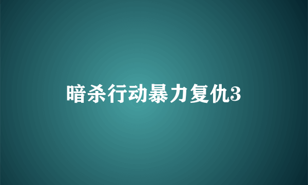 暗杀行动暴力复仇3
