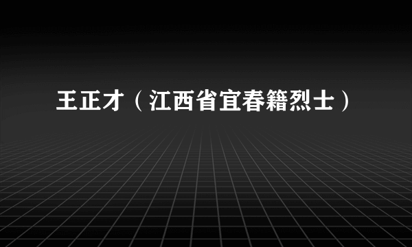 王正才（江西省宜春籍烈士）