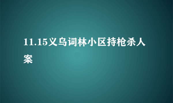 11.15义乌词林小区持枪杀人案