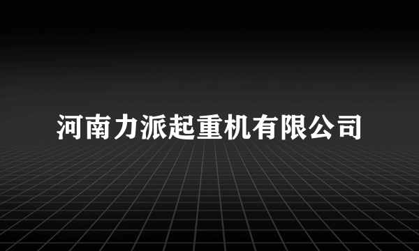 河南力派起重机有限公司