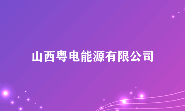 山西粤电能源有限公司
