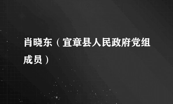 肖晓东（宜章县人民政府党组成员）