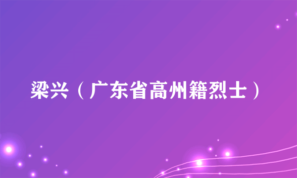 梁兴（广东省高州籍烈士）