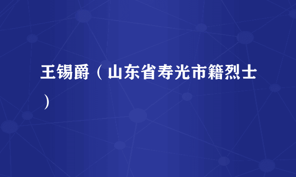王锡爵（山东省寿光市籍烈士）