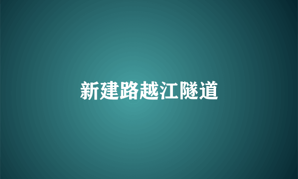 新建路越江隧道