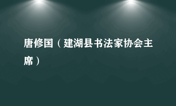 唐修国（建湖县书法家协会主席）