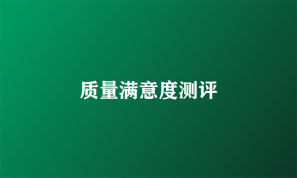 质量满意度测评