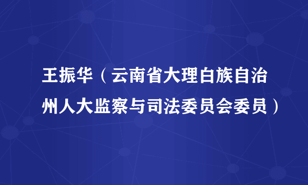 王振华（云南省大理白族自治州人大监察与司法委员会委员）