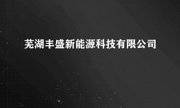芜湖丰盛新能源科技有限公司