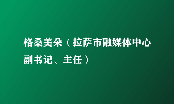 格桑美朵（拉萨市融媒体中心副书记、主任）