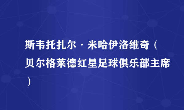 斯韦托扎尔·米哈伊洛维奇（贝尔格莱德红星足球俱乐部主席）