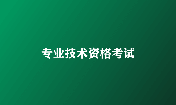 专业技术资格考试