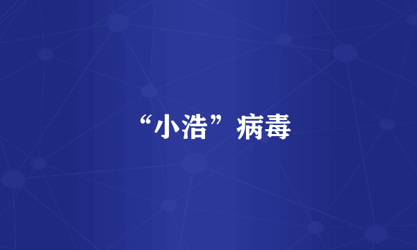 “小浩”病毒