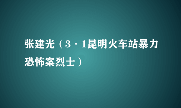 张建光（3·1昆明火车站暴力恐怖案烈士）