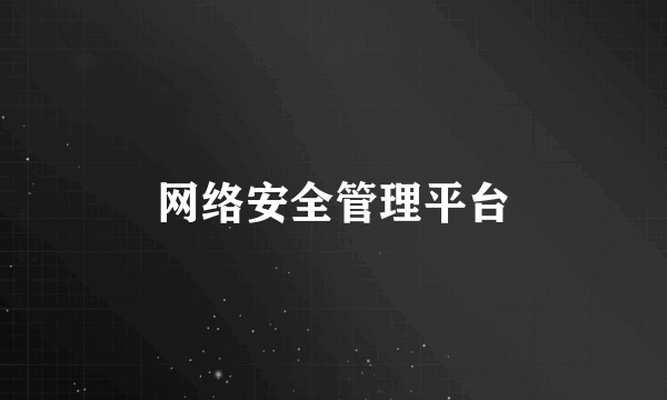 网络安全管理平台