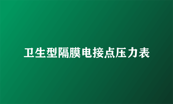 卫生型隔膜电接点压力表