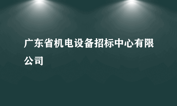 广东省机电设备招标中心有限公司