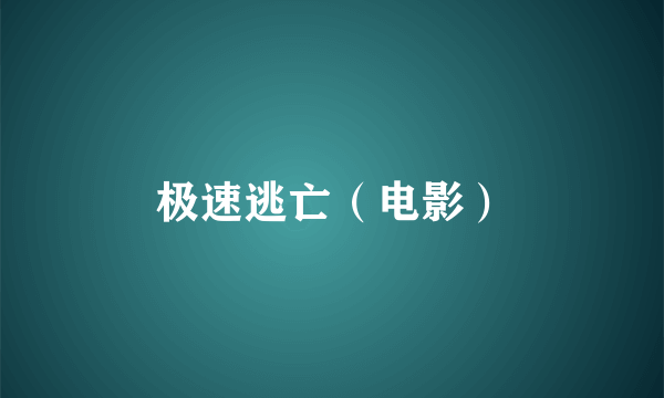 极速逃亡（电影）