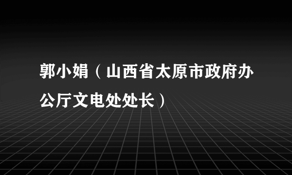 郭小娟（山西省太原市政府办公厅文电处处长）