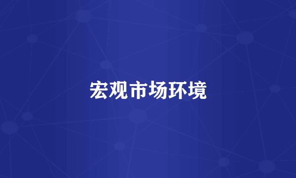 宏观市场环境