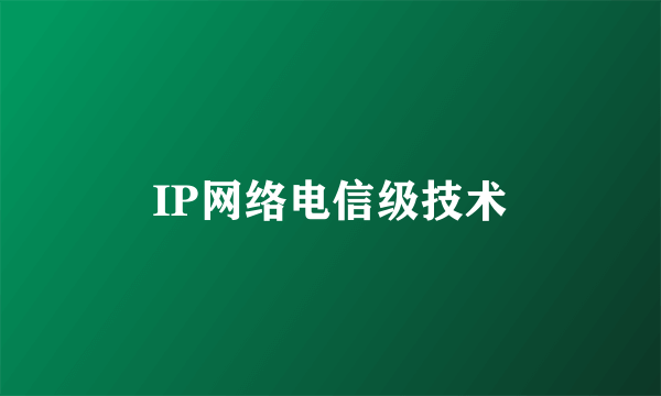 IP网络电信级技术