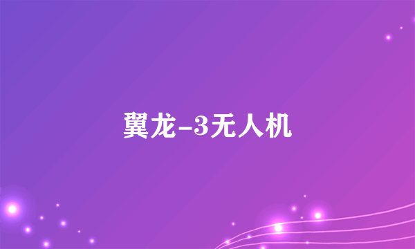 翼龙-3无人机