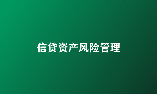 信贷资产风险管理