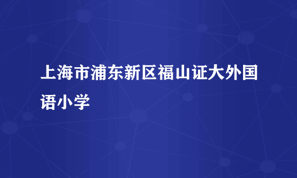 上海市浦东新区福山证大外国语小学