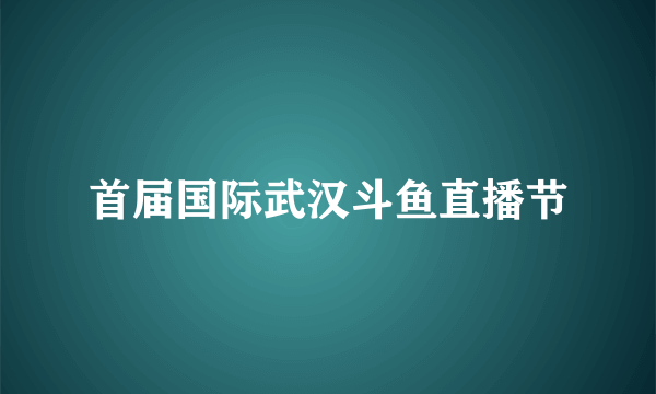 首届国际武汉斗鱼直播节