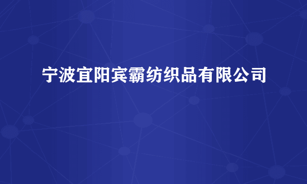 宁波宜阳宾霸纺织品有限公司