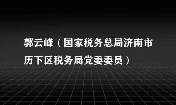 郭云峰（国家税务总局济南市历下区税务局党委委员）