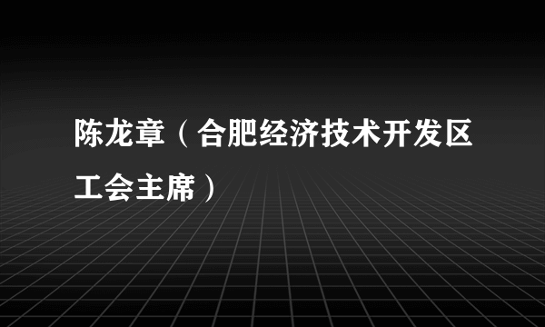 陈龙章（合肥经济技术开发区工会主席）