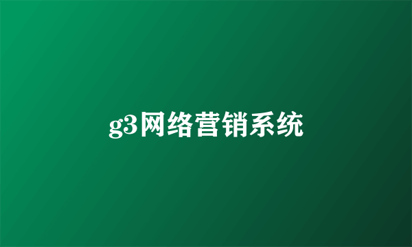 g3网络营销系统